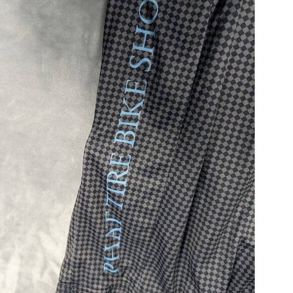 Phat Tire Bike Shop Cycling Shirt Womens Medium Black grey check Argyle Club Cut - Picture 5 of 10